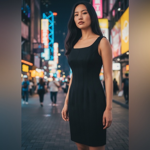 Tommy Hilfiger Dresses & Skirts - Tommy Hilfiger Classic Black Midi Dress size 6 black tie